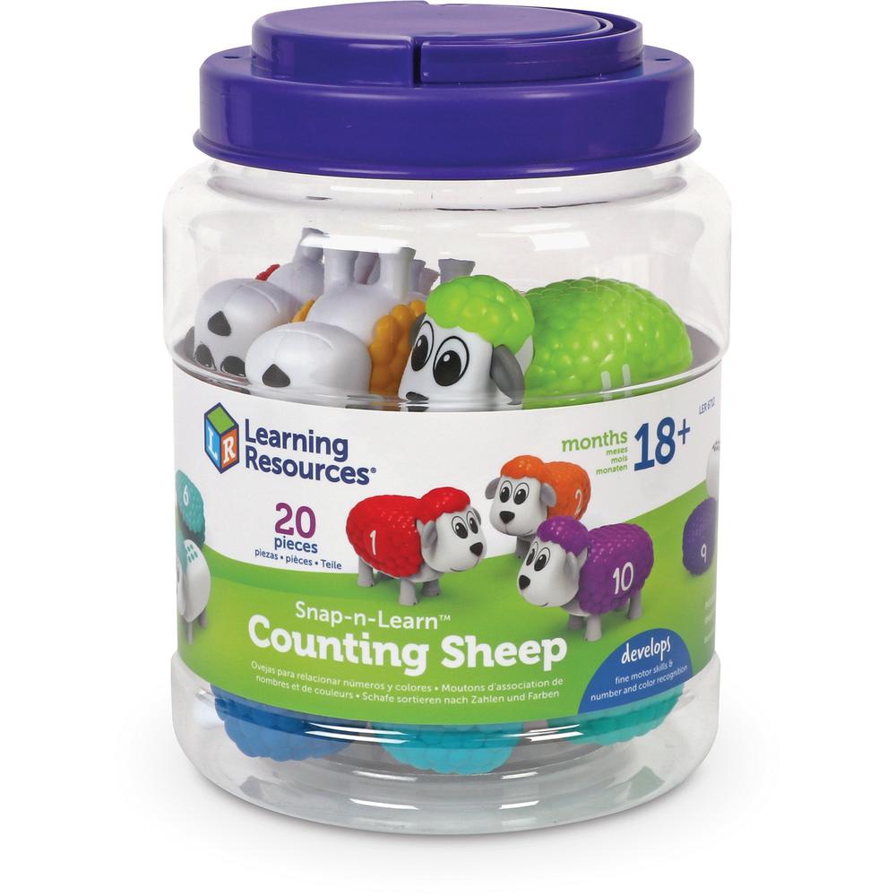 Learning Resources Snap-n-Learn Counting Sheep - Theme/Subject: Animal - Skill Learning: Counting, Color, Number - 1.5-4 Year - 32 Pieces - Rainbow. Picture 1