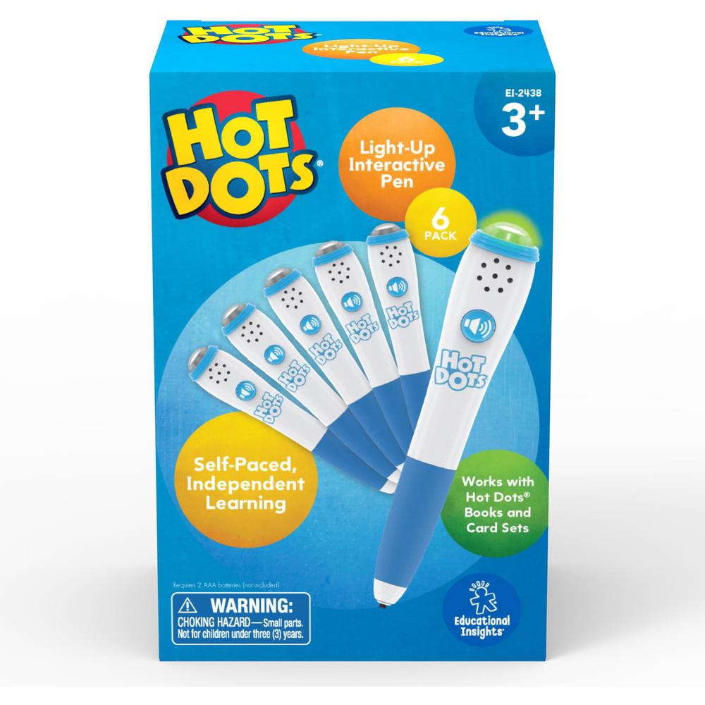 Hot Dots Light-Up Interactive Pen, Pack of 6 - Theme/Subject: Fun - Skill Learning: Sound, Audio Feedback, Visual, Light - 3-7 Year. Picture 1