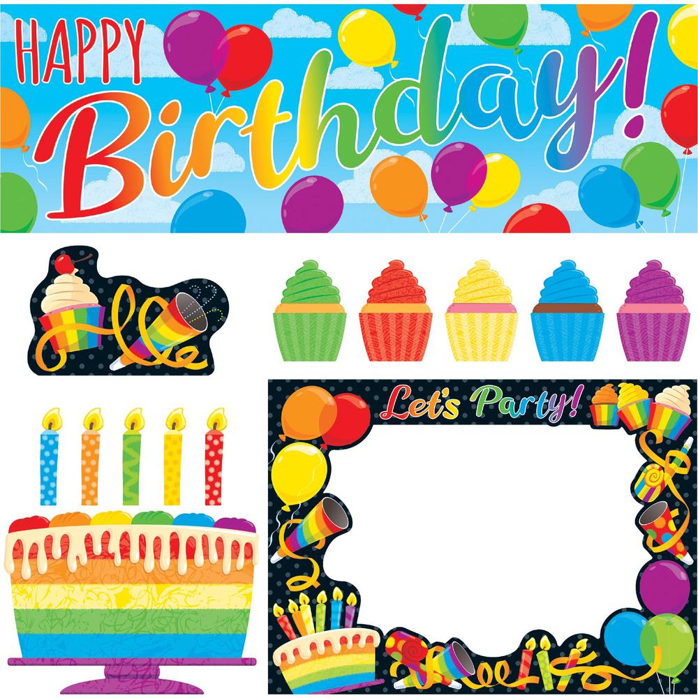Trend Rainbow Birthday Wipe-Off Learning Set - Dry Erase Surface, Durable, Reusable - 1 Each. Picture 1