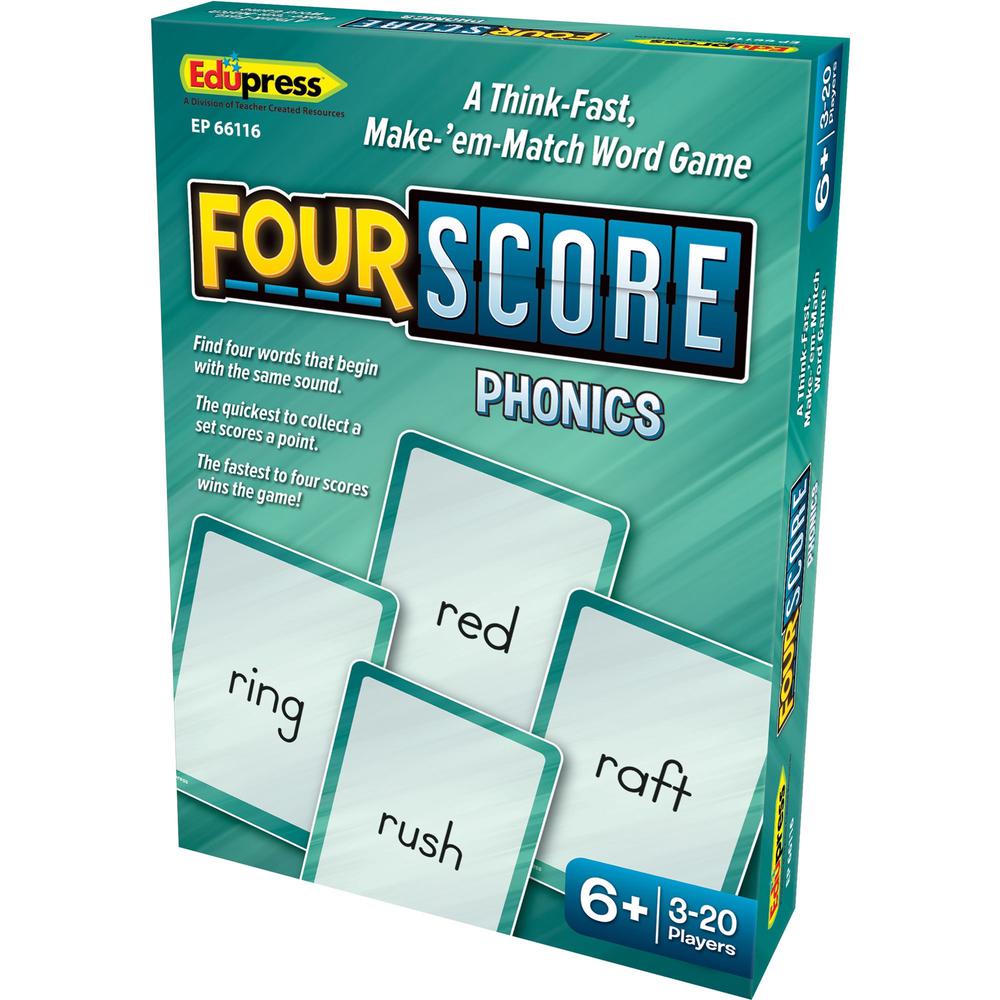 Teacher Created Resources Four Score Phonics Card Game - Matching - 3 to 20 Players - 1 Each. Picture 1