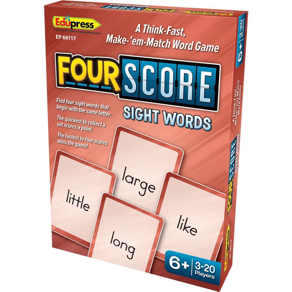 Teacher Created Resources Four Score Sight Words Game - Matching - 3 to 20 Players - 1 Each. Picture 1