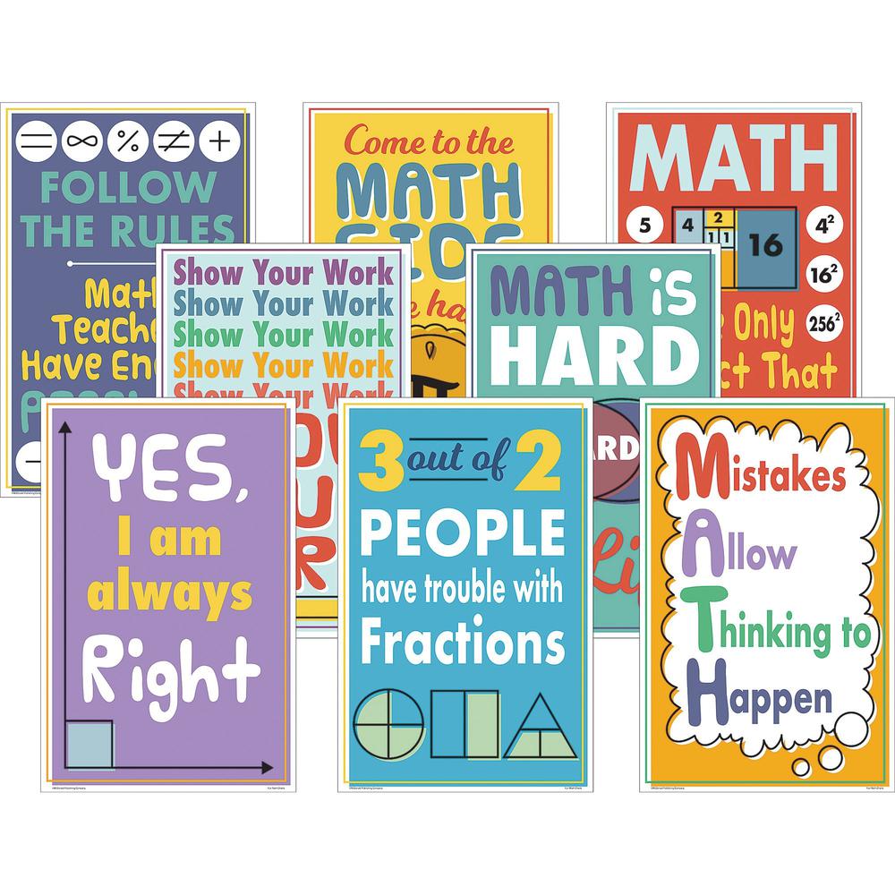 Teacher Created Resources Math Fun Posters - 11" Width x 17" Height - Multi. Picture 1