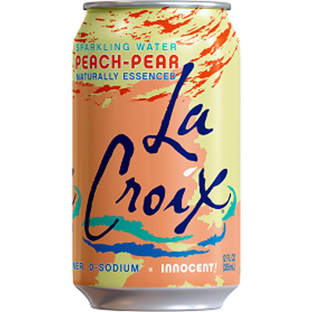 LaCroix Peach-Pear Flavored Sparkling Water - Ready-to-Drink - 12 fl oz (355 mL) - 2 / Carton / Can. Picture 1