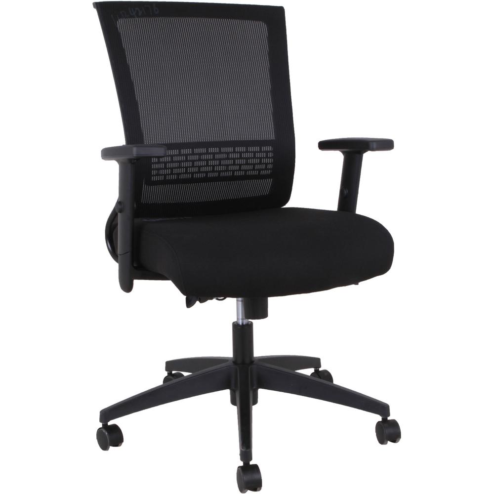 Lorell Mid-back Mesh Chair - Mid Back - 5-star Base - Black - Armrest - 1 Each. The main picture.