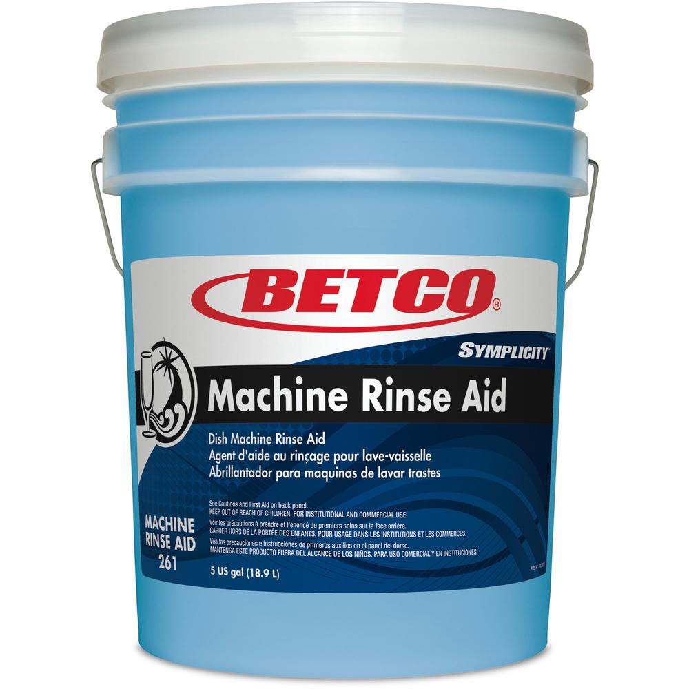 Betco Symplicity Machine Rinse Aid - Concentrate - 640 fl oz (20 quart) - 1 Each - Blue. Picture 1