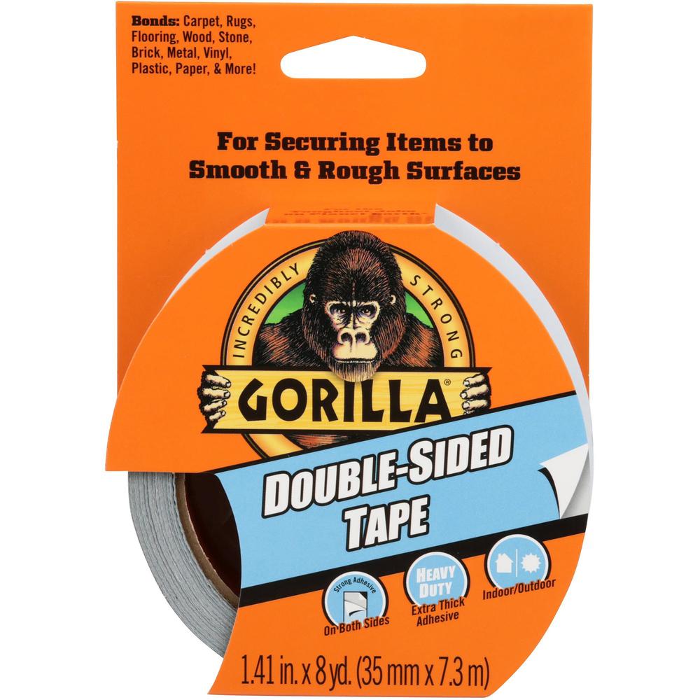 Gorilla Double-Sided Tape - 24 ft Length x 1.40" Width - 1 Roll - Gray. Picture 1
