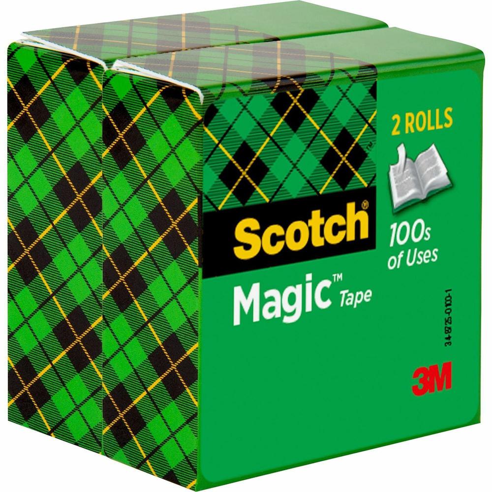 Scotch Magic Tape - 72 yd Length x 0.75" Width - 3" Core - 1 Pack - Clear. Picture 1