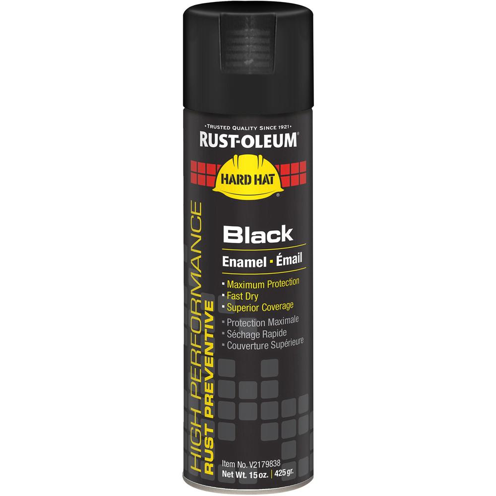 Rust-Oleum High Performance Enamel Spray Paint - Aerosol - 15 fl oz - 1 Each - Gloss - Black. Picture 1