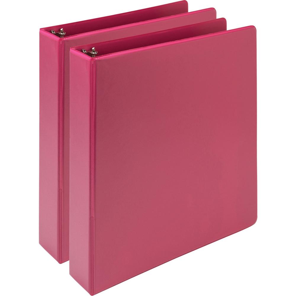 Samsill Earth's Choice Plant-based View Binders - 1 1/2" Binder Capacity - Letter - 8 1/2" x 11" Sheet Size - 3 x Round Ring Fastener(s) - Chipboard, Polypropylene, Plastic - Berry - Recycled - Bio-ba. Picture 1