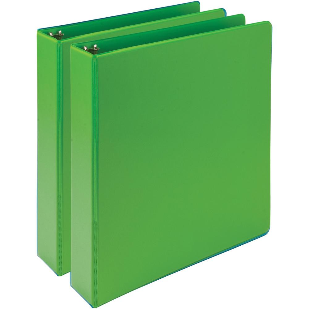 Samsill Earth's Choice Plant-based View Binders - 1 1/2" Binder Capacity - Letter - 8 1/2" x 11" Sheet Size - 3 x Round Ring Fastener(s) - Chipboard, Polypropylene, Plastic - Lime - Recycled - Bio-bas. Picture 1