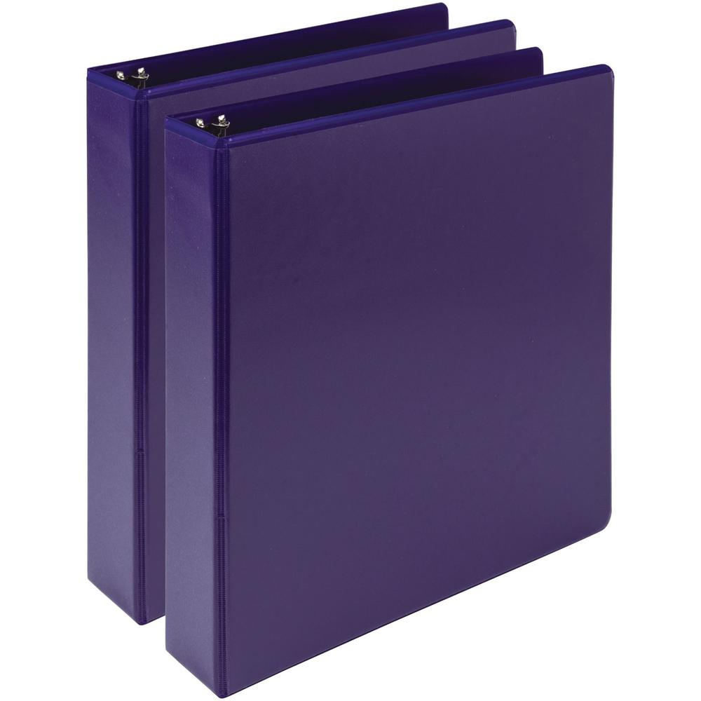 Samsill Earth's Choice Plant-based View Binders - 1 1/2" Binder Capacity - Letter - 8 1/2" x 11" Sheet Size - 3 x Round Ring Fastener(s) - Chipboard, Polypropylene, Plastic - Purple - Recycled - Bio-b. Picture 1