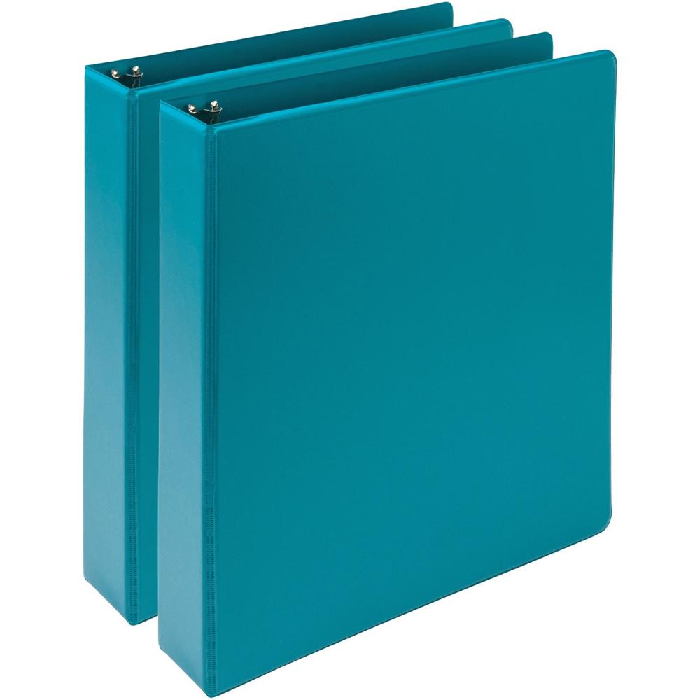 Samsill Earth's Choice Plant-based View Binders - 1 1/2" Binder Capacity - Letter - 8 1/2" x 11" Sheet Size - 3 x Round Ring Fastener(s) - Chipboard, Polypropylene, Plastic - Turquoise - Recycled - Bi. Picture 1