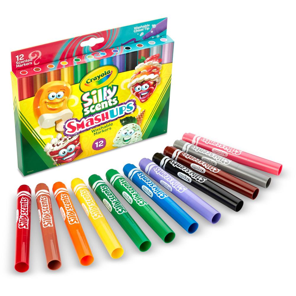 Crayola Silly Scents Slim Scented Washable Markers - Assorted - 1 Pack. Picture 1