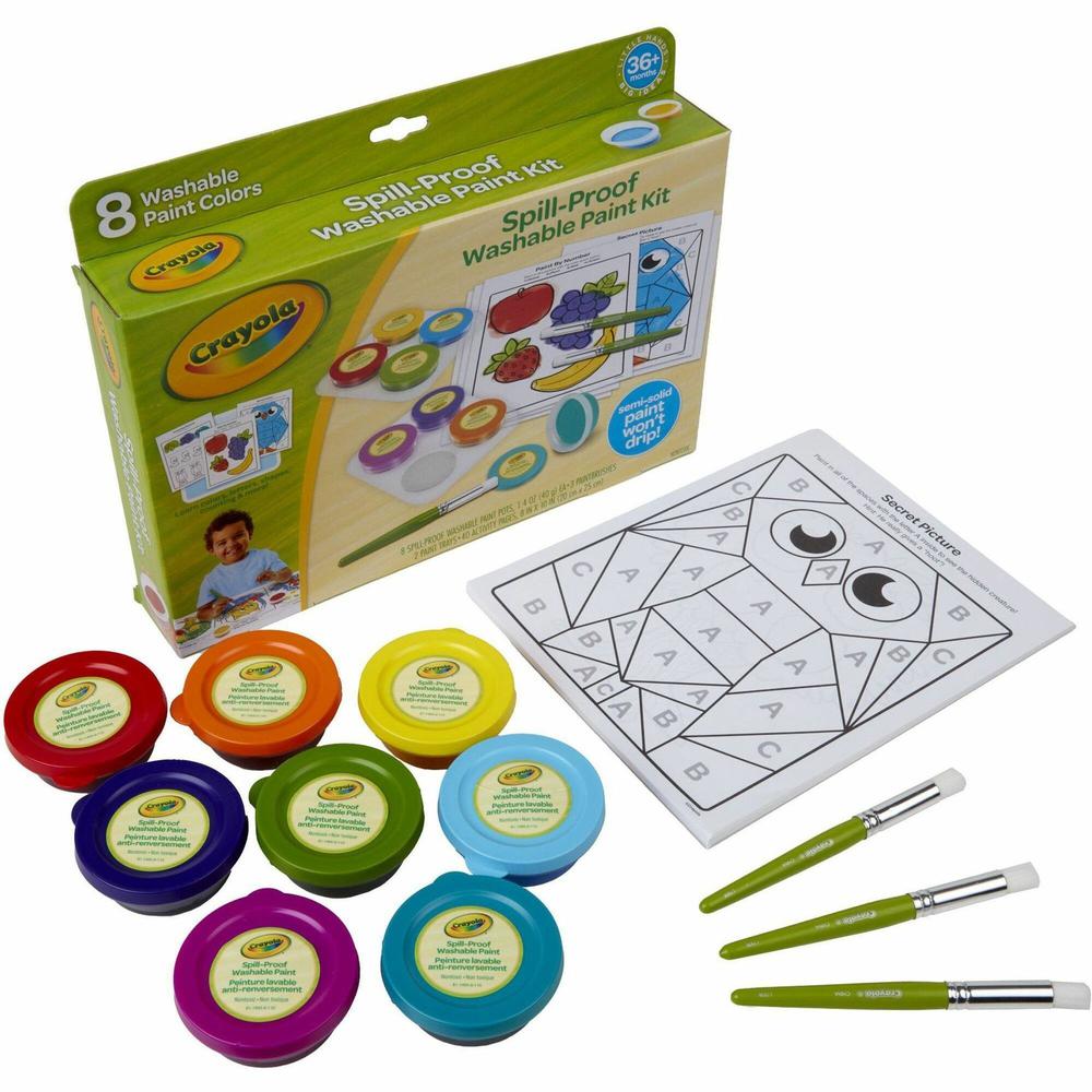 Crayola Spill Proof Washable Paint Set - Art, Craft, Fun and Learning - Recommended For 3 Year - 1 Kit. Picture 1