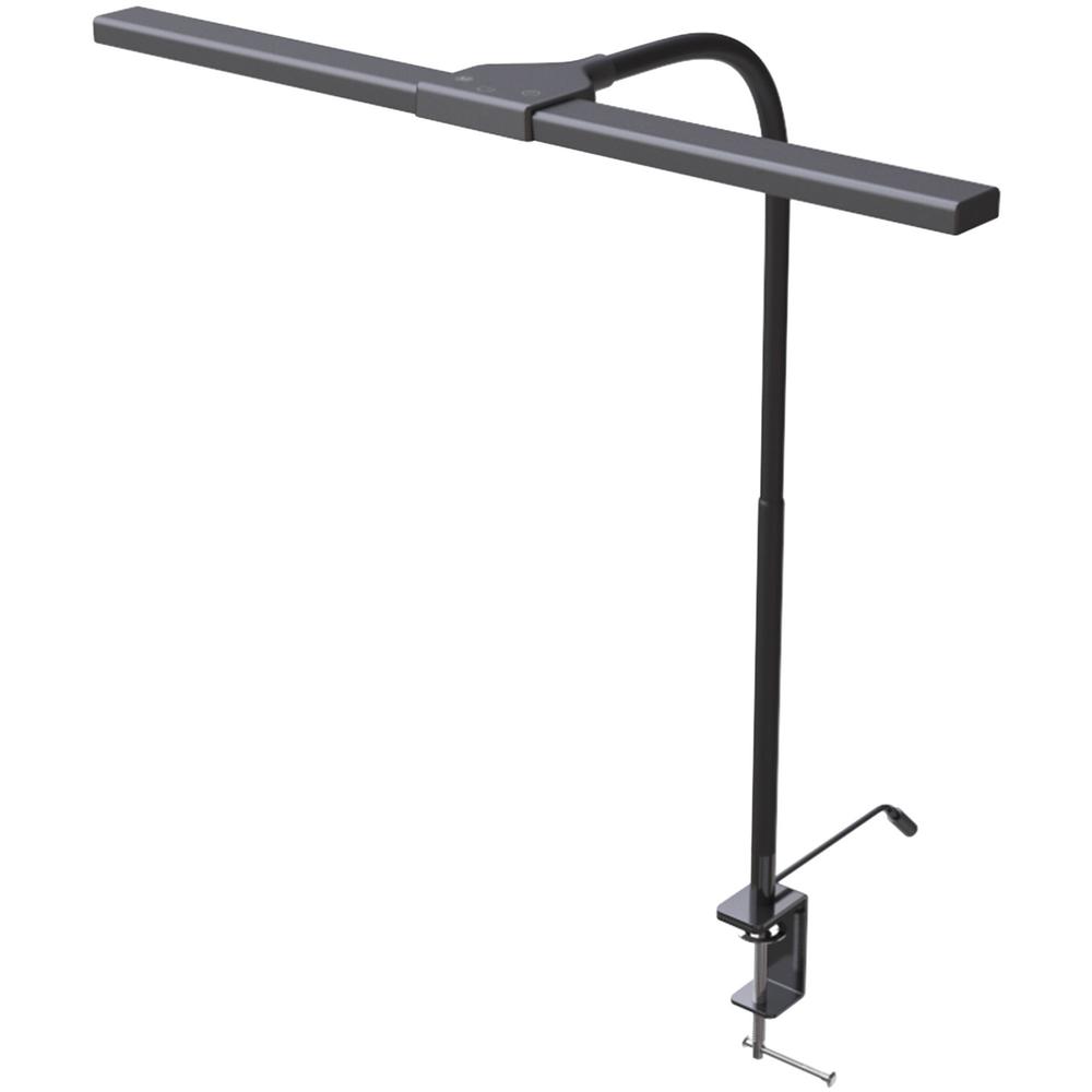 Data Accessories Company Clamp-On LED Desk Lamp - 20" Height - 18" Width - LED Bulb - Flexible Neck, Gooseneck, Dimmable, Color Changing Mode, Durable - Metal - Desk Mountable, Table Top - Black - for. Picture 1
