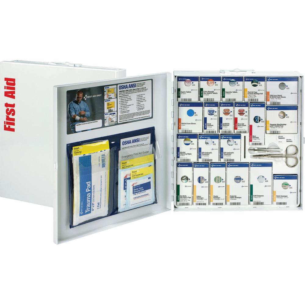 First Aid Only Large SC First Aid Meds Cabinet - 242 x Piece(s) For 50 x Individual(s) - 1 Kit - White. Picture 1