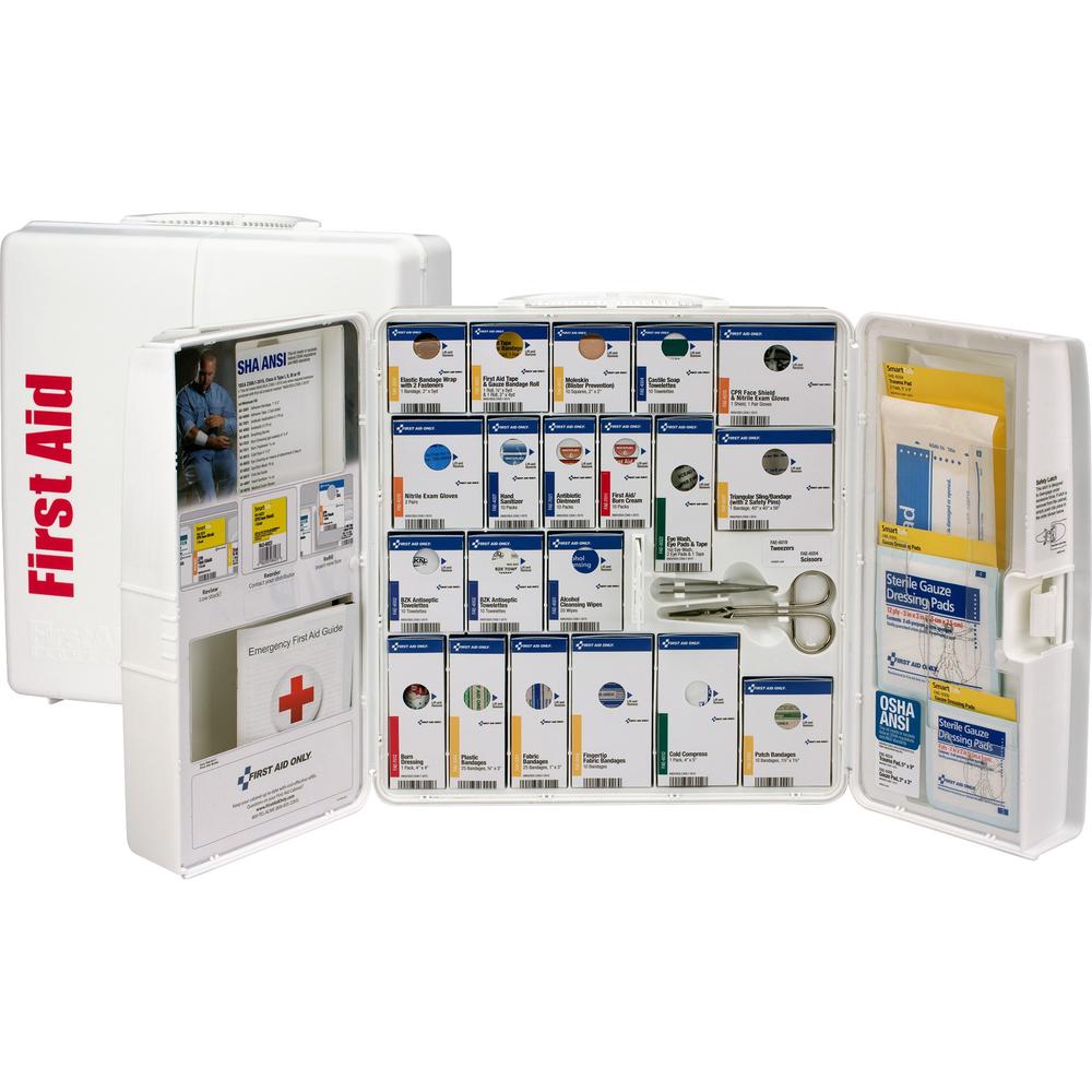 First Aid Only A+ Plastic SC First Aid Cabinet - 203 x Piece(s) For 50 x Individual(s) - Plastic Case - 1 Kit - White. Picture 1