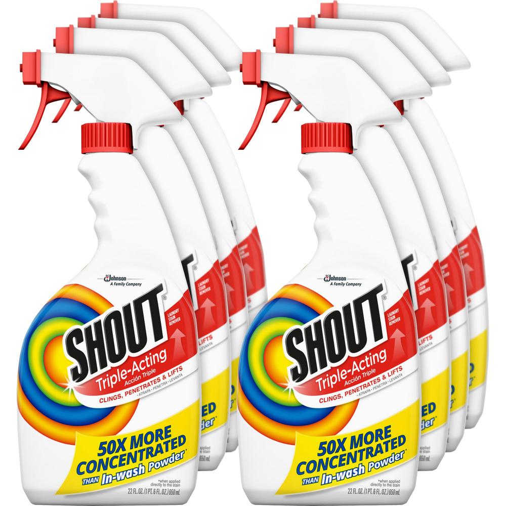 Shout Laundry Stain Remover - Concentrate - 8 / Carton - Color Safe, Washable, Refillable - Clear. Picture 1