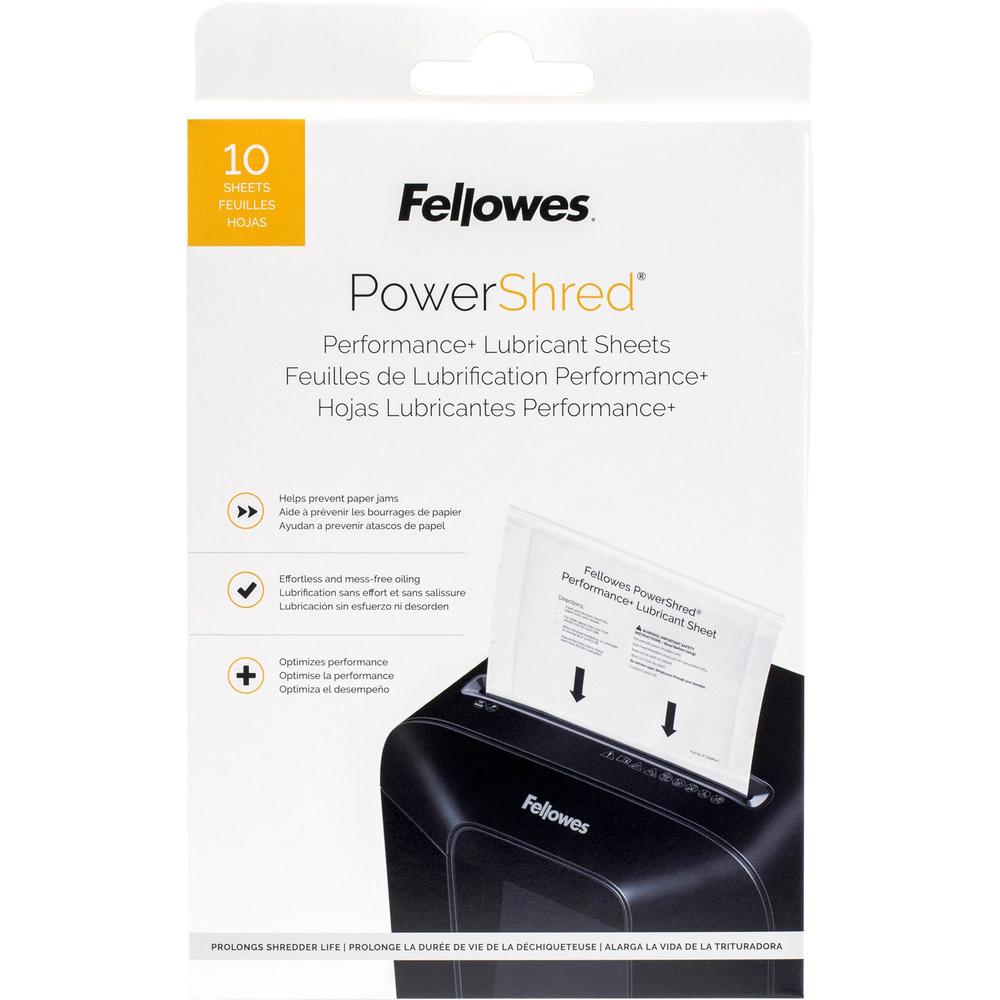 Fellowes Powershred Performance+ Lubricant Sheets - Dust Retention - White. Picture 1
