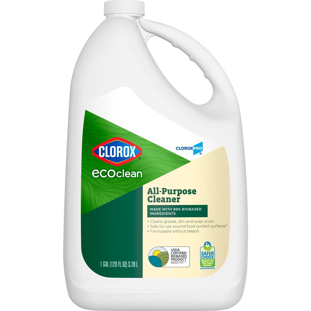 Clorox EcoClean All-Purpose Cleaner - 128 fl oz (4 quart) - 1 Each - Bio-based, Paraben-free, Dye-free, Phthalate-free, Chemical-free, Fume-free, Residue-free, Refillable - Green, White. Picture 1