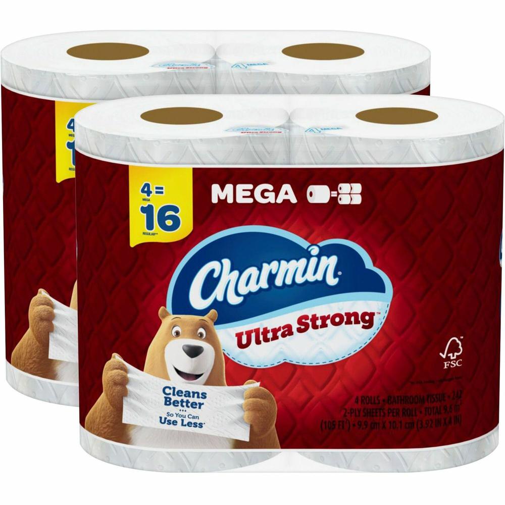 Charmin Ultra Strong Bath Tissue - 2 Ply - White - 8 / Carton. Picture 1