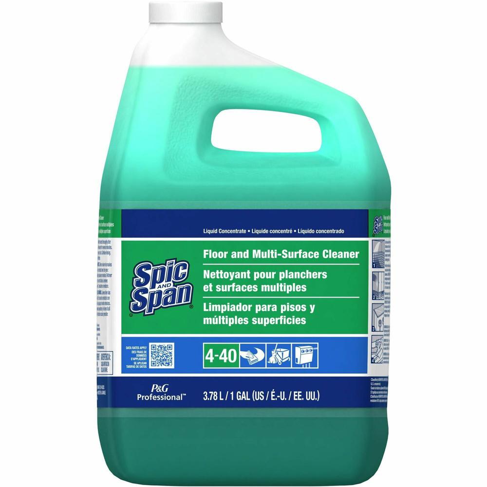 Spic and Span Floor Cleaner - Concentrate - 128 fl oz (4 quart) - 3 / Carton - Non-corrosive, Slip Resistant - Green. Picture 1