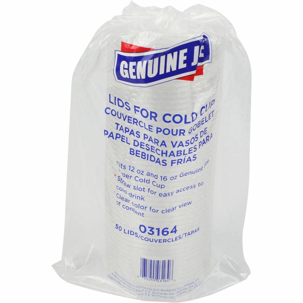 Genuine Joe Cold Cup Lids - 20 / Carton - 50 Per Pack - Clear. Picture 1
