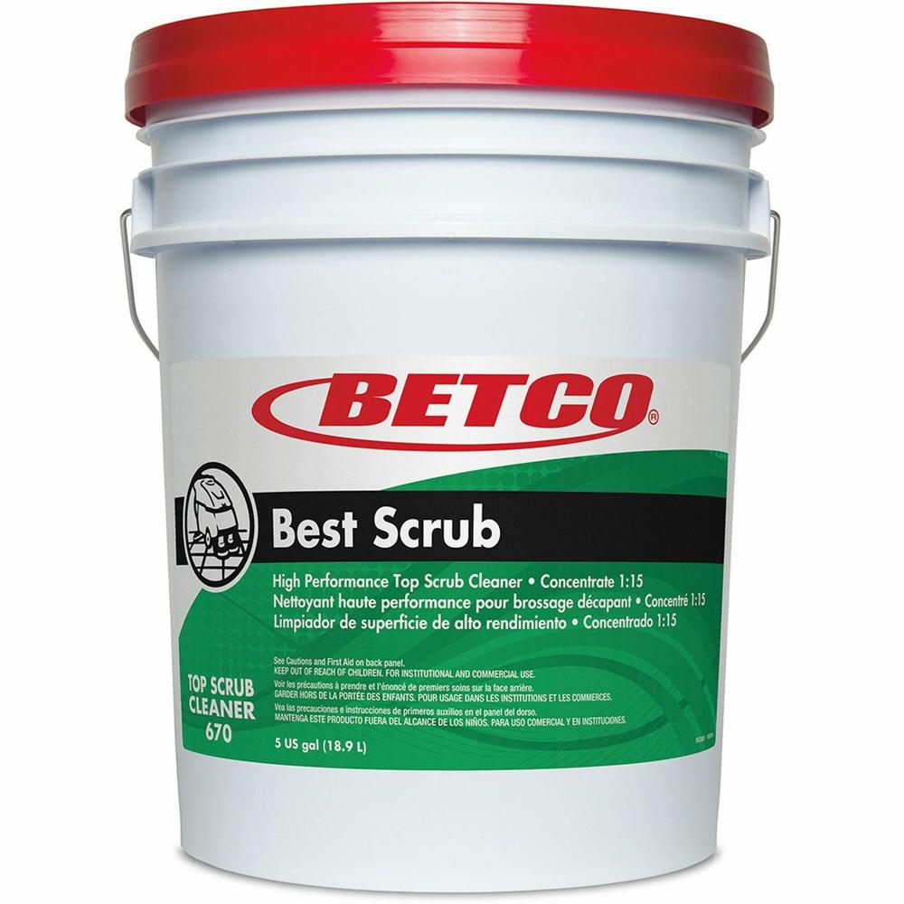 Betco Best Scrub Floor Cleaner - Concentrate - 640 fl oz (20 quart) - Pleasant Scent - Low Foaming, Pleasant Scent, Residue-free - Green. Picture 1