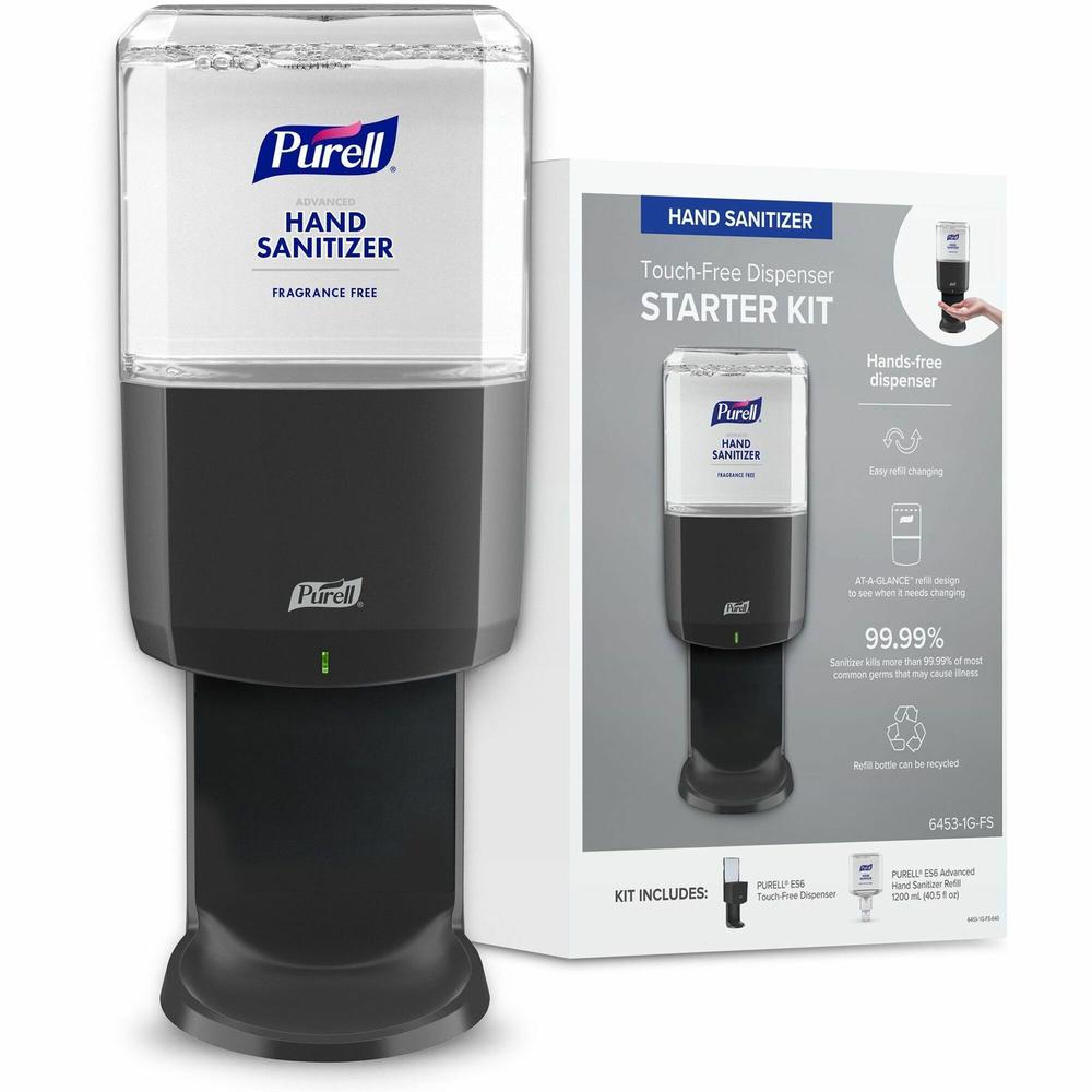 PURELL&reg; ES6 Touchless Hand Sanitizer Dispenser Kit - 1.27 quart Capacity - Touch-free, Hygienic, Durable, Long Lasting, Wall Mountable - Graphite. Picture 1