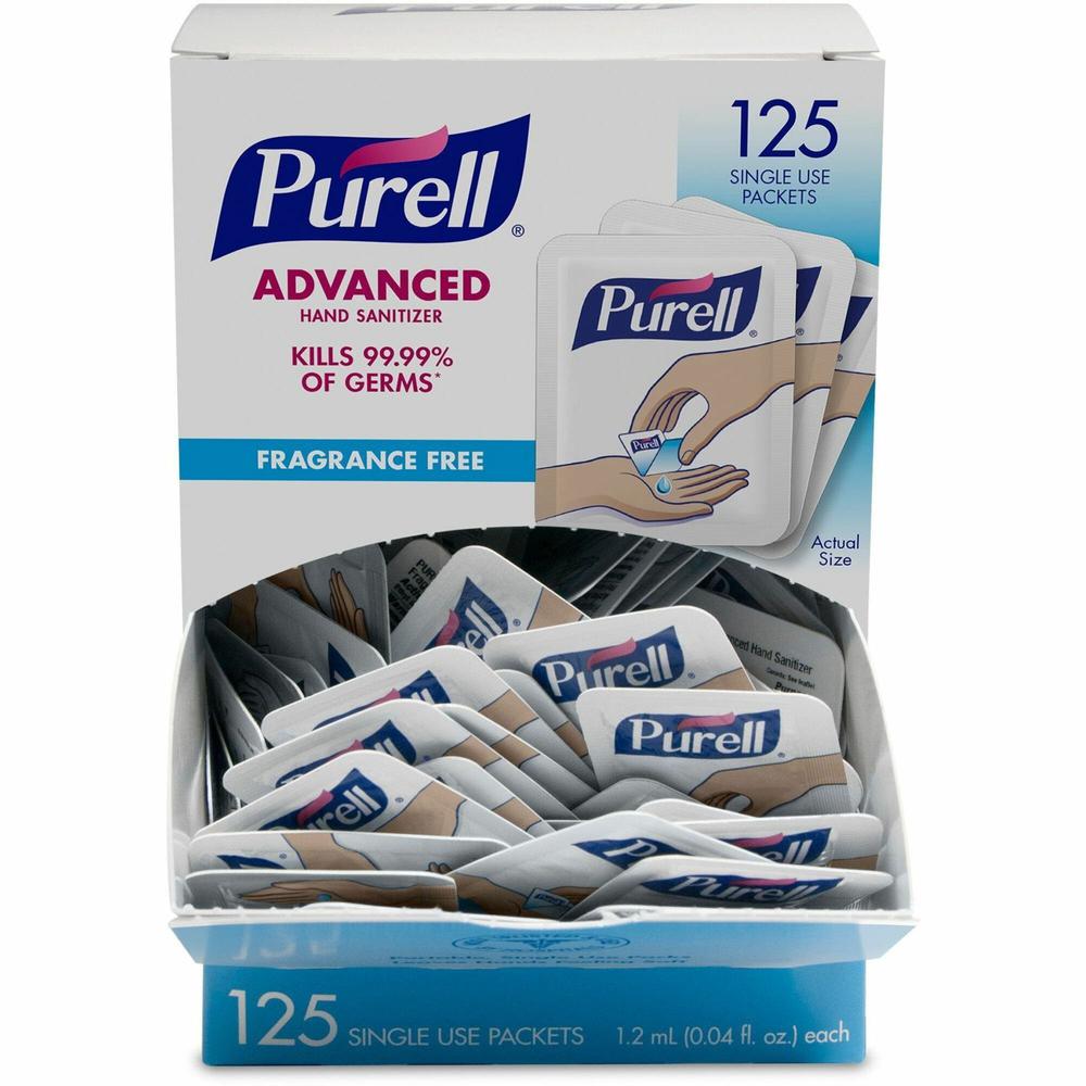 PURELL&reg; Advanced Hand Sanitizer Gel - Kill Germs - Hand - Clear - Durable - 125 Pack. Picture 1
