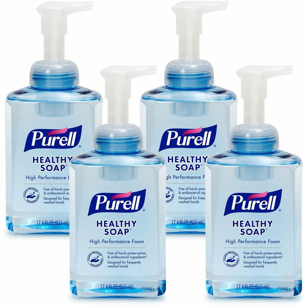 Gojo&reg; CRT HEALTHY SOAP High Performance Foam - 17.4 fl oz (514.6 mL) - Push Pump Dispenser - Bacteria Remover, Soil Remover, Kill Germs - Hand, Skin - Moisturizing - Clear - Refillable, Triclosan-. Picture 1