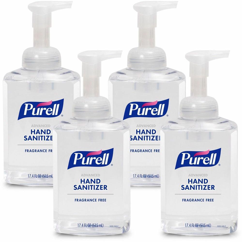 Gojo&reg; Hand Sanitizer Foam - 1.09 lb - Pump Bottle Dispenser - Kill Germs - Hand, Skin - Clear - Quick Drying, Fragrance-free - 4 / Carton. Picture 1
