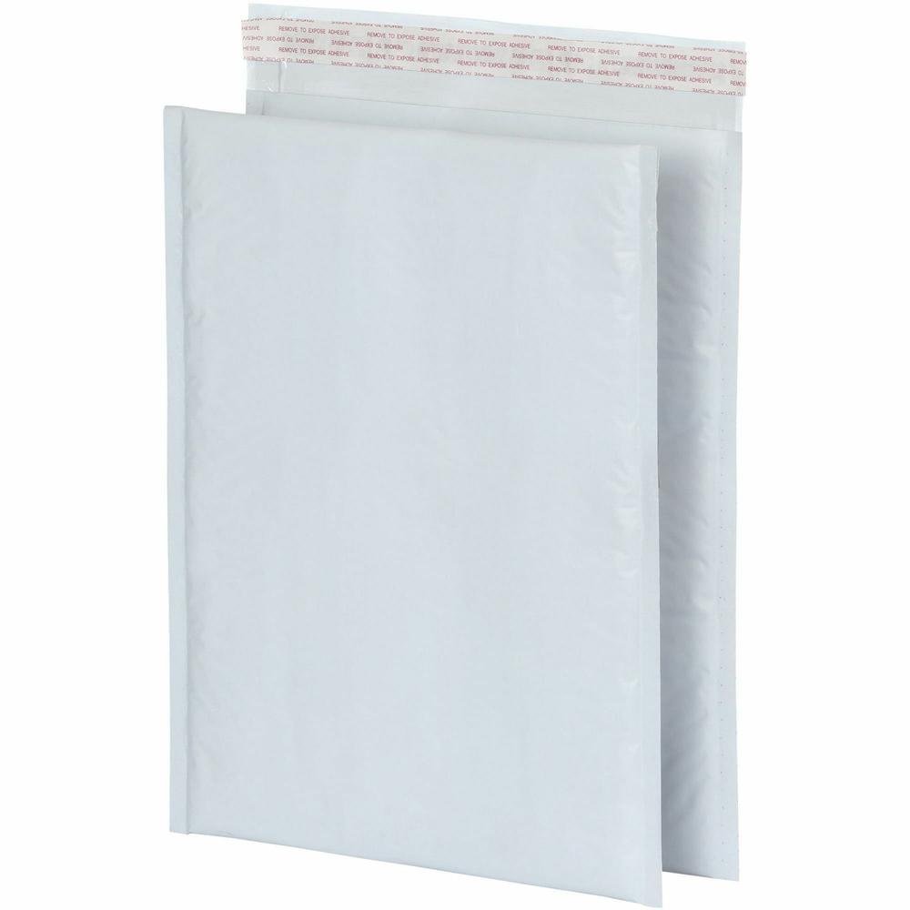 Quality Park Poly Bubble Mailers - Bubble - 10 1/2" Width x 15" Length - Strip - Poly - 25 / Box - White. Picture 1