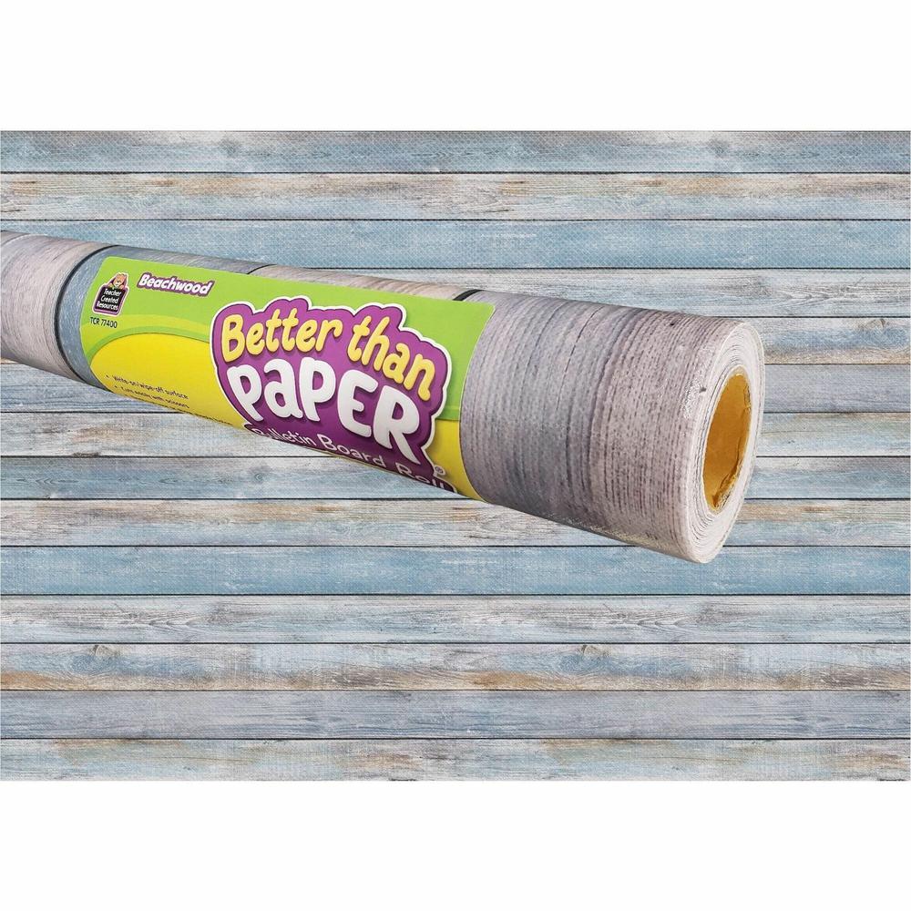 Teacher Created Resources Better Than Paper Board Roll - Bulletin Board, Classroom - 48"Width x 12 ftLength - Beachwood - 1 Roll - Multicolor. Picture 1