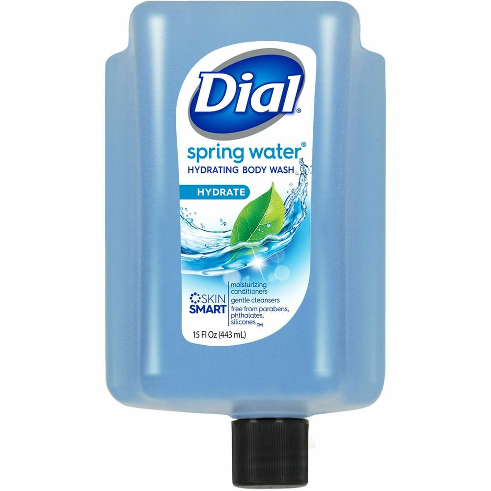 Dial Versa Body Wash Dispenser Refill - Spring Water ScentFor - 15 fl oz (443.6 mL) - Bottle Dispenser - Body - Moisturizing - Blue - Residue-free - 1 Each. Picture 1