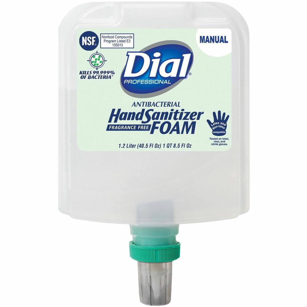 Dial Hand Sanitizer Foam Refill - 40.6 fl oz (1200 mL) - Bottle Dispenser - Bacteria Remover - Hand - White - Fragrance-free, Dye-free. Picture 1