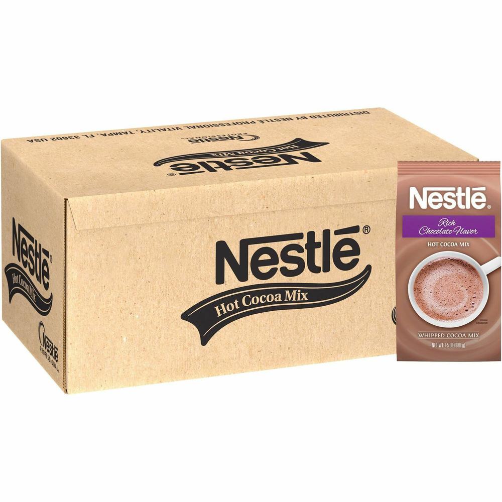 Nestle Rich Chocolate Hot Cocoa Mix - 1.50 lb - Bag - 12 / Carton. Picture 1
