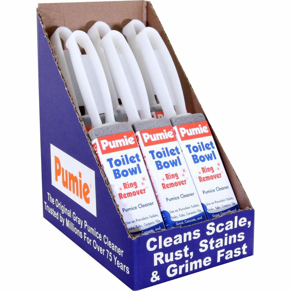 U.S. Pumice Toilet Bowl Ring Remover - 6 / Carton - Reusable - Gray. Picture 1