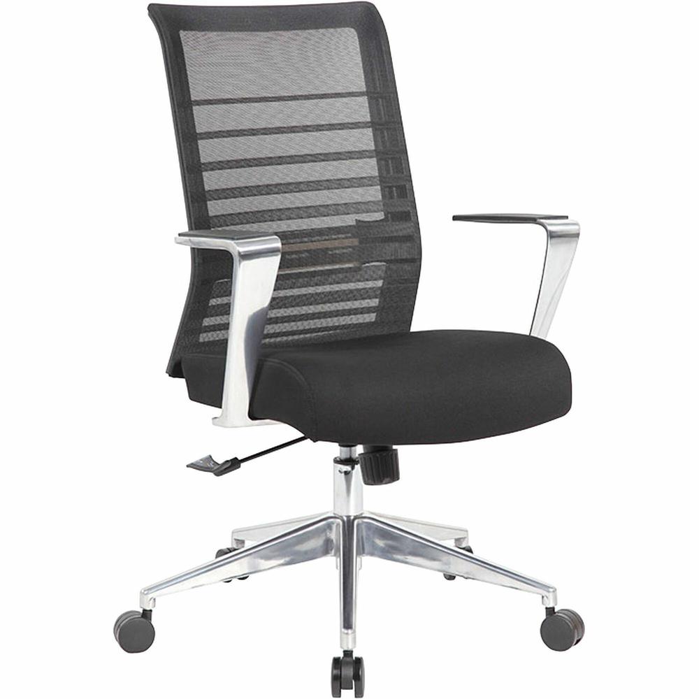 Lorell Horizontal Mesh Hi-Back Conference Chair - Black Fabric, Molded Foam Seat - Mesh Back - High Back - 1 Each. Picture 1