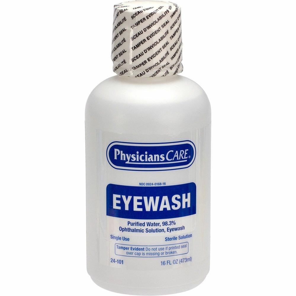 First Aid Only Sterile Ophthalmic Solution Eyewash - 16 fl oz - Sterile - For Eye Burning, Irritated Eyes - 1 Each. Picture 1