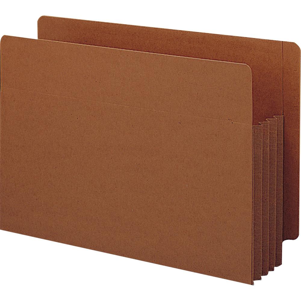 Smead TUFF Straight Tab Cut Legal Recycled File Pocket - 8 1/2" x 14" - 3 1/2" Expansion - Redrope - Redrope - 30% Recycled - 10 / Box. Picture 1