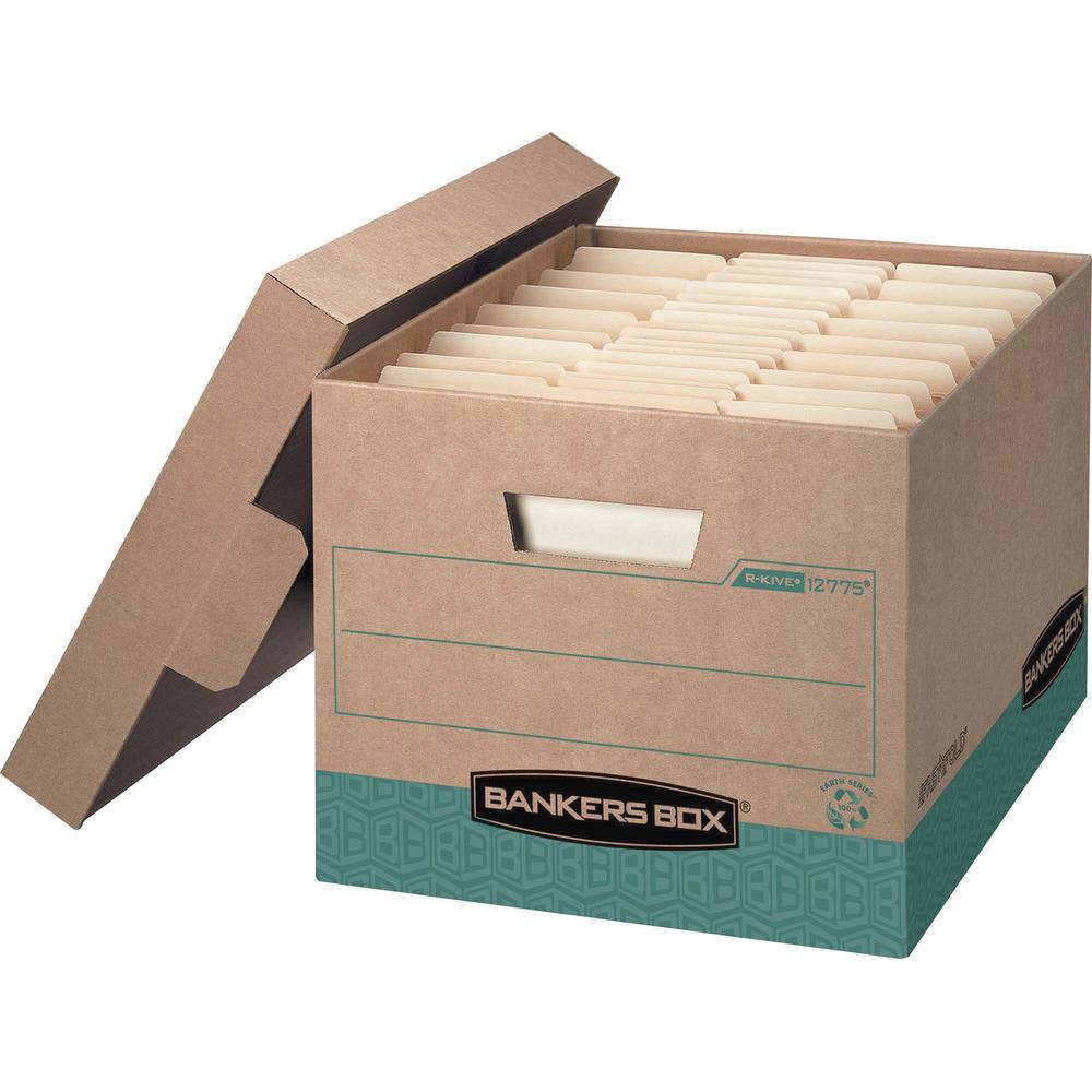 Bankers Box Recycled R-Kive File Storage Box - Internal Dimensions: 12" Width x 15" Depth x 10" Height - External Dimensions: 12.8" Width x 16.5" Depth x 10.4" Height - 800 lb - Media Size Supported: . Picture 1