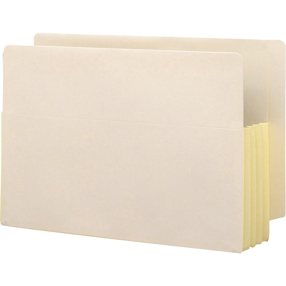 Smead TUFF Pocket Straight Tab Cut Legal Recycled File Pocket - 8 1/2" x 14" - 800 Sheet Capacity - 3 1/2" Expansion - Manila - Manila - 10% Recycled - 10 / Box. Picture 1