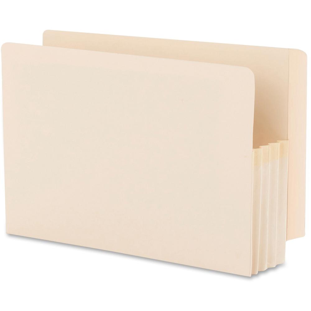 Smead Straight Tab Cut Legal Recycled File Pocket - 8 1/2" x 14" - 800 Sheet Capacity - 3 1/2" Expansion - Manila - Manila - 10% Recycled - 25 / Box. Picture 1
