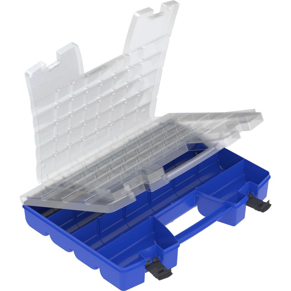 Akro-Mils Portable Organizer - External Dimensions: 13.4" Width x 18.3" Depth x 3.6" Height - Latching Closure - Blue, Clear, Black - For Multipurpose - 1 Each. Picture 1