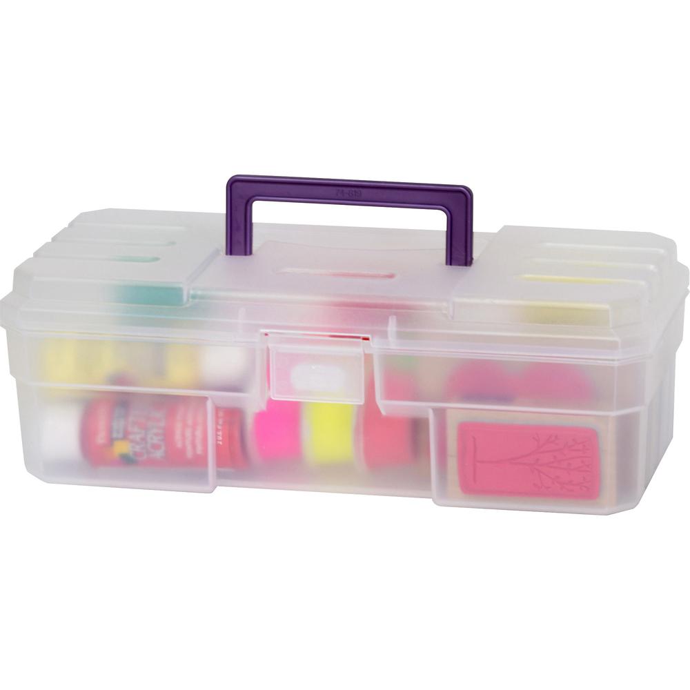 Akro-Mils 12" All-purpose Storage Box - External Dimensions: 6" Width x 12" Depth x 4" Height - Latching Closure - Plastic - Clear - 1 Each. Picture 1