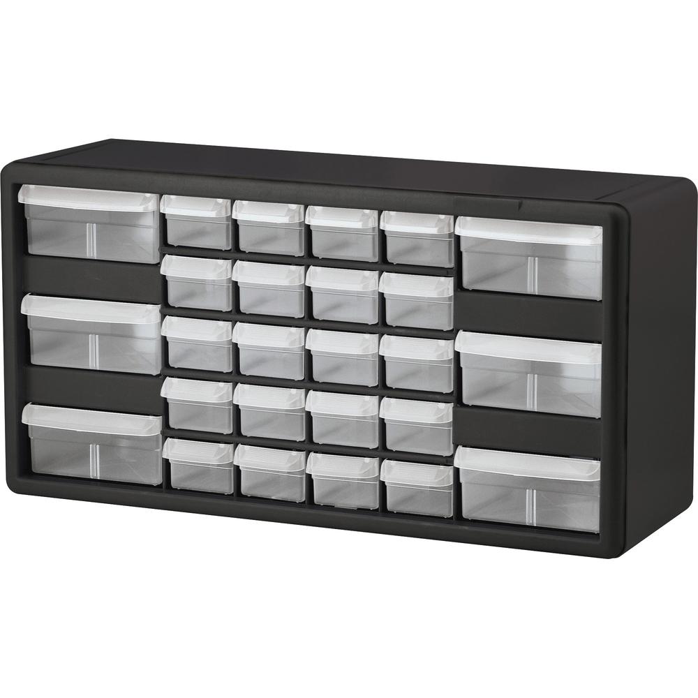Akro-Mils 26-Drawer Plastic Storage Cabinet - 26 Compartment(s) - 10.3" Height x 20" Width x 6.4" Depth - Unbreakable, Stackable, Finger Grip - Black - Polymer, Plastic - 1 Each. Picture 1