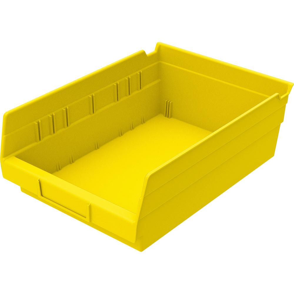 Akro-Mils Economical Storage Shelf Bins - 4" Height x 8.4" Width x 11.6" Depth - Water Proof, Label Holder, Durable, Oil Resistant, Grease Resistant - Polymer - 1 Each. The main picture.