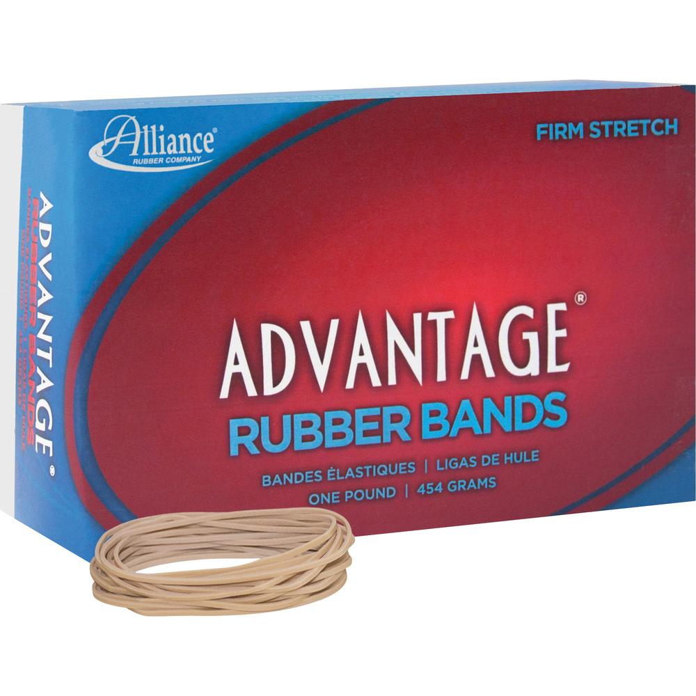 Alliance Rubber 26195 Advantage Rubber Bands - Size #19 - Approx. 1250 Bands - 3 1/2" x 1/16" - Natural Crepe - 1 lb Box. Picture 1