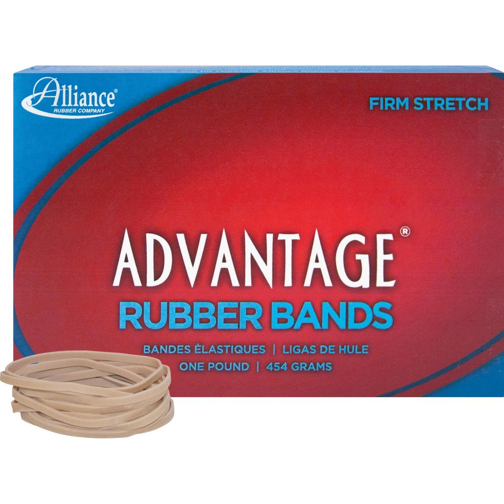 Alliance Rubber 26325 Advantage Rubber Bands - Size #32 - Approx. 700 Bands - 3" x 1/8" - Natural Crepe - 1 lb Box. Picture 1